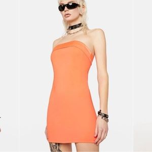 Beautiful orange mini dress too pretty but too small for me